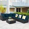 Costway 7PCS Patio Rattan Sofa Set Sectional Conversation Furniture Set Garden Beige/Navy/Gray